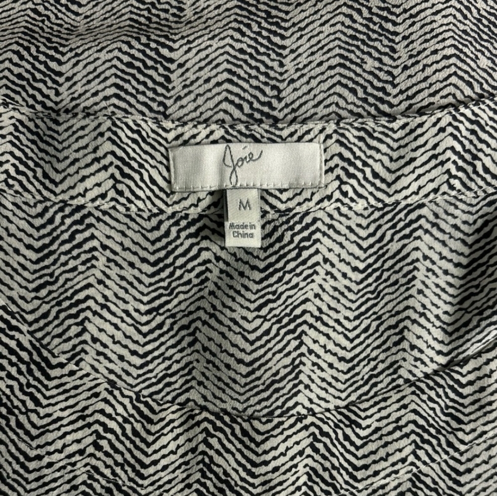 JOIE Cream & Black Printed Silk Scoop Neck Dress - Picture 5 of 6
